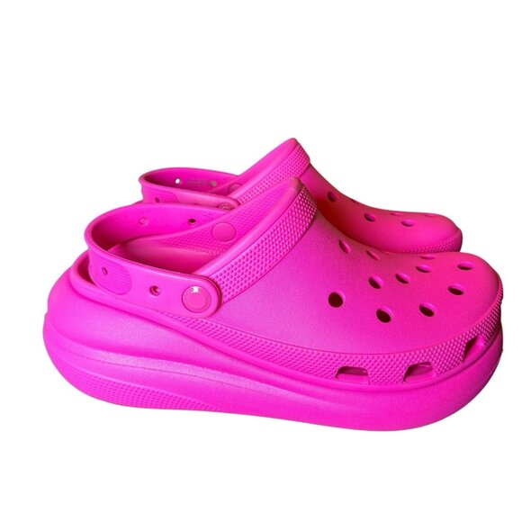 CROCS Shoes - Crocs Classic Crush Clog Fuchsia Hot Pink Size W10 / M8 Platform Shoes Iconic